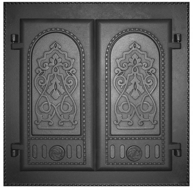 Дверка каминная двухстворчатая крашеная ДК-6 (410х410) Рубцовск