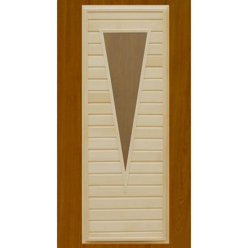 Дверь банная деревянная со стеклом тип №1 (Липа)
