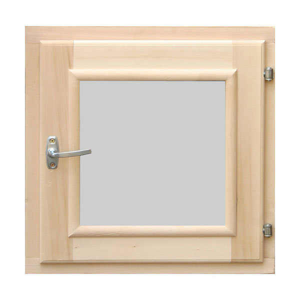 Окно банное деревянное квадратное
